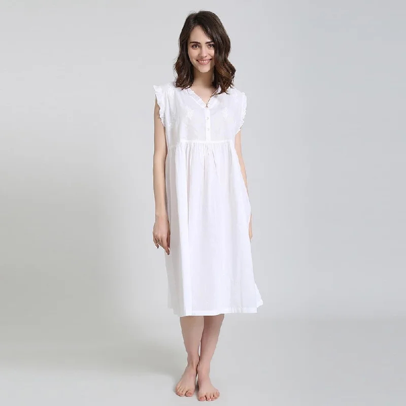 Helen 100% Woven Sleeveless Cotton Gown